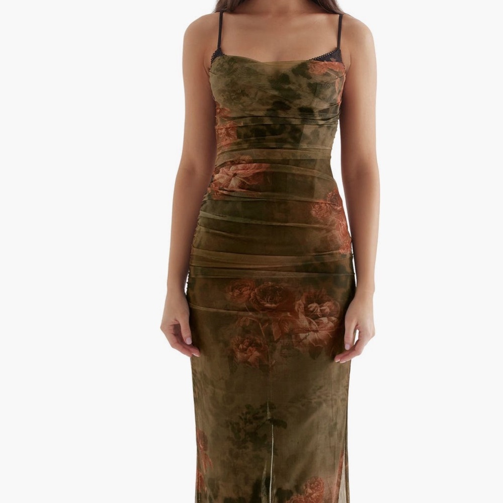 House of CB Floral Print Sheer Dress